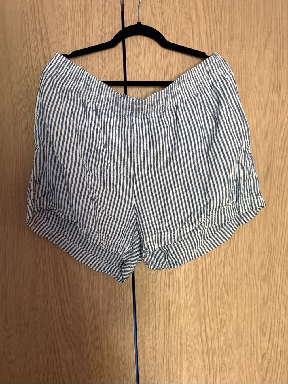 Old Navy Blue & White Striped High-Waist Women's Shorts